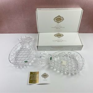 Shannon Crystal By Godinger Crystal Pineapple Server Set Of 2 Made In Slovakia